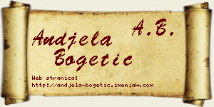 Anđela Bogetić vizit kartica